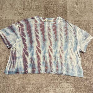 Free People Tie-Dye Cropped Shirt